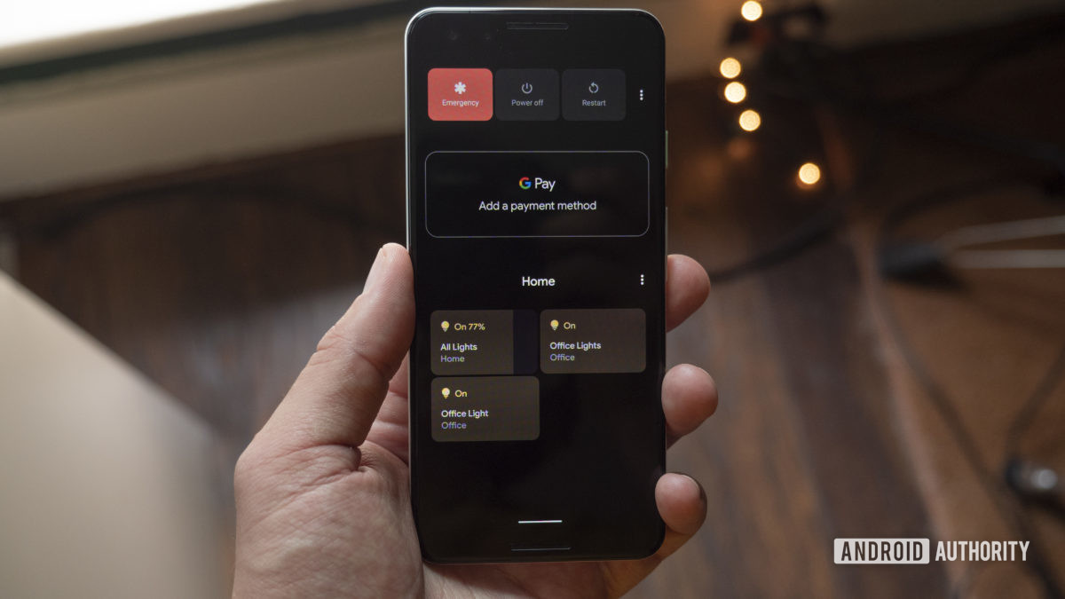 android 11 beta home control power menu