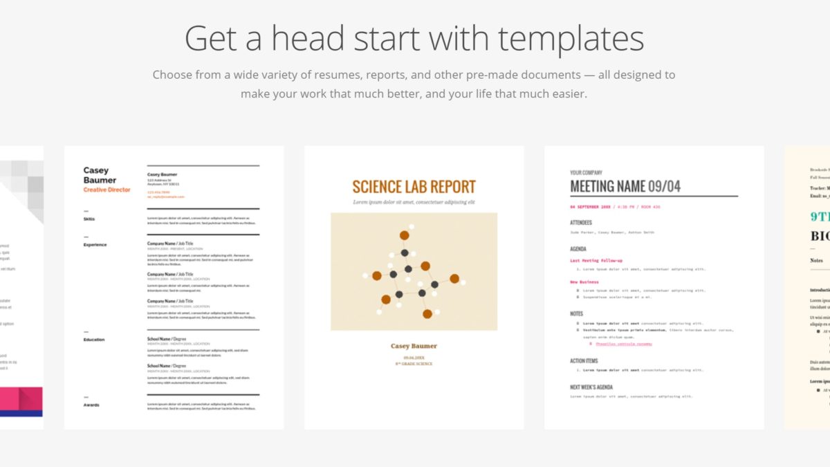 How to make a new Google Doc - templates