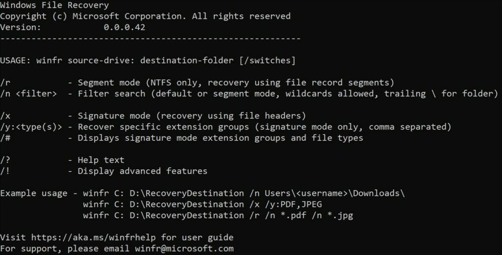 windows file recovery Microsoft app