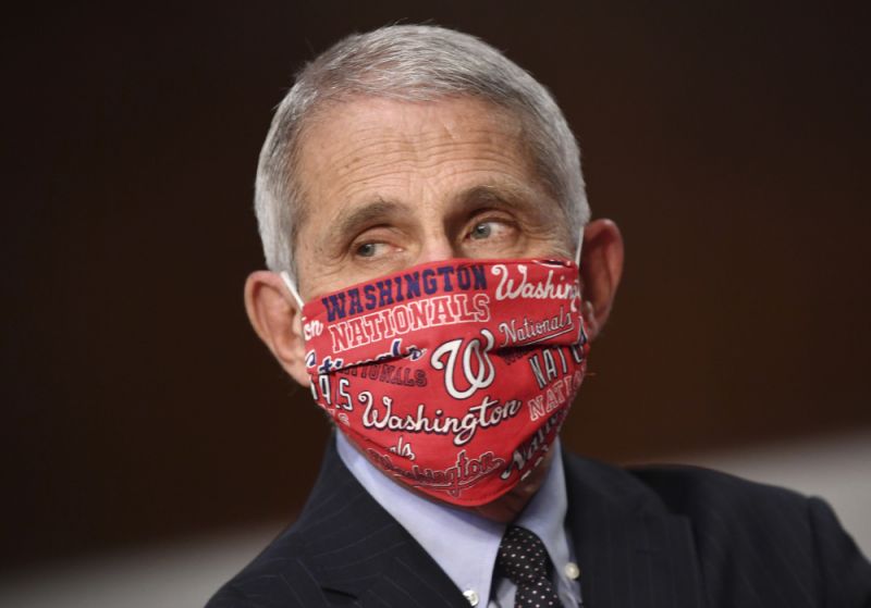 The Nationals called Dr. Anthony Fauci "a true champion for our country." (Kevin Dietsch/Pool via AP)