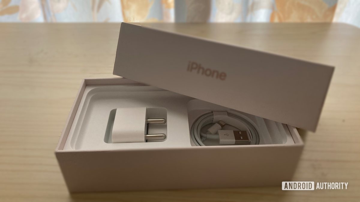 iPhone Box with Charger and cable