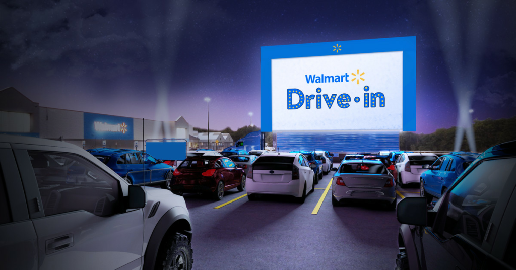 Walmart is converting its parking lots into drive-in theaters for the summer