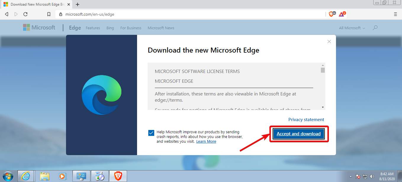 Download Microsoft Chrome Edge on Windows 7