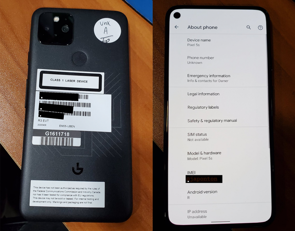 Google's Pixel plan is even more confusing as an image of the surface of the Pixel 5s (update: other images)