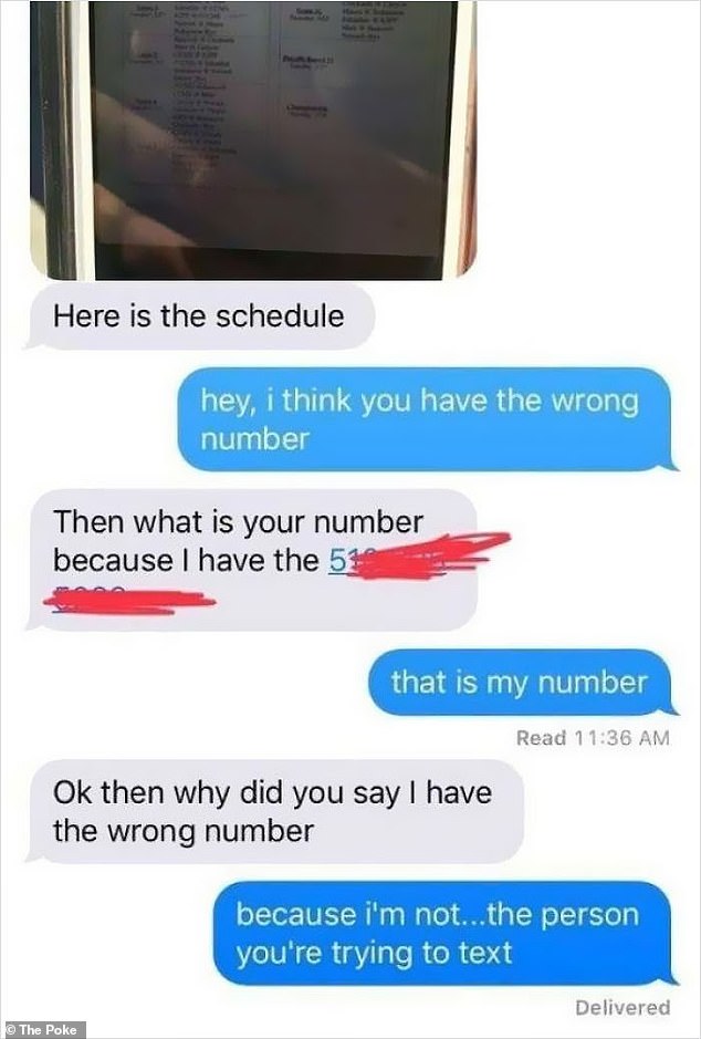 An iPhone user lost his word after being asked about a response to correct an unknown individual who sent a schedule.