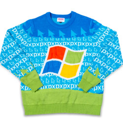 <em> The Windows 95 Ugly Sweater highlights the redesigned Windows logo when the operating system boots.</ em>“/></noscript><br />
            </a><br />
            <span class=