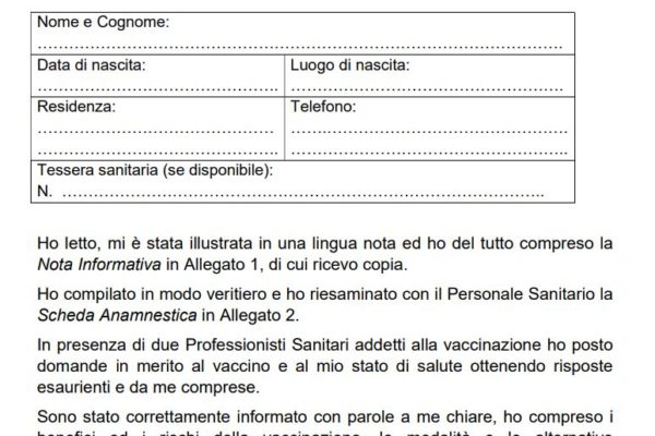 Download the consent form for the Covid vaccine
