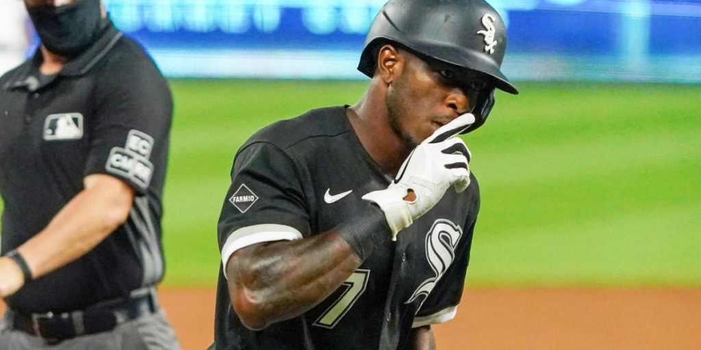 White Sox star Tim Anderson on the cover of the "RBI Baseball 21" video game