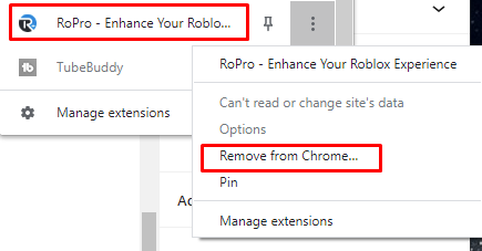 Roblox extension ropro