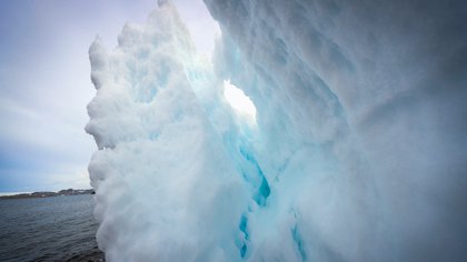 Image of the Collins glacier, which surrounds the Artigas Antarctic Science Base in Uruguay, and shows the effects of global warming and melting ice.  EFE / Federico Anfitti / Archive