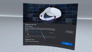 The Oculus Air Link settings