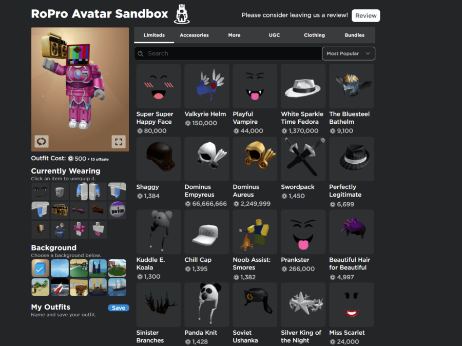 Đừng bỏ lỡ cơ hội tải xuống phần mở rộng Roblox Sandbox cho avatar của bạn để khám phá những tính năng độc đáo và đầy màu sắc. Bạn sẽ có thể tùy chỉnh avatar của mình theo ý thích và tạo ra những trải nghiệm độc đáo trong thế giới ảo của Roblox.