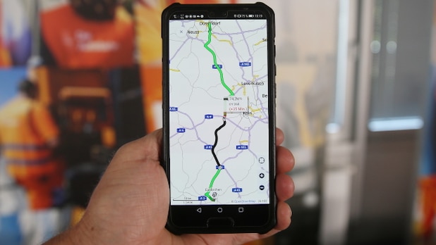 New app from Autobahn GmbH des Bundes shows a blocked motorway route