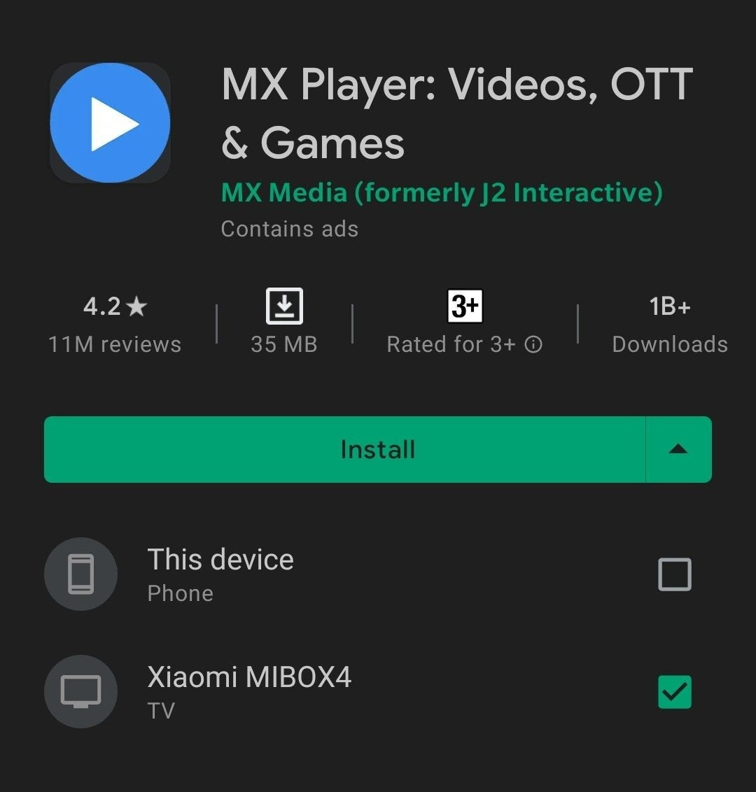 A new option in the Play Store makes it easier to install an application on Android TV
