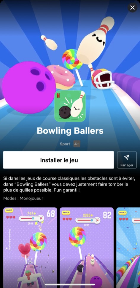 Bowling Ballers, the new Netflix Games title available // Source: Frandroid