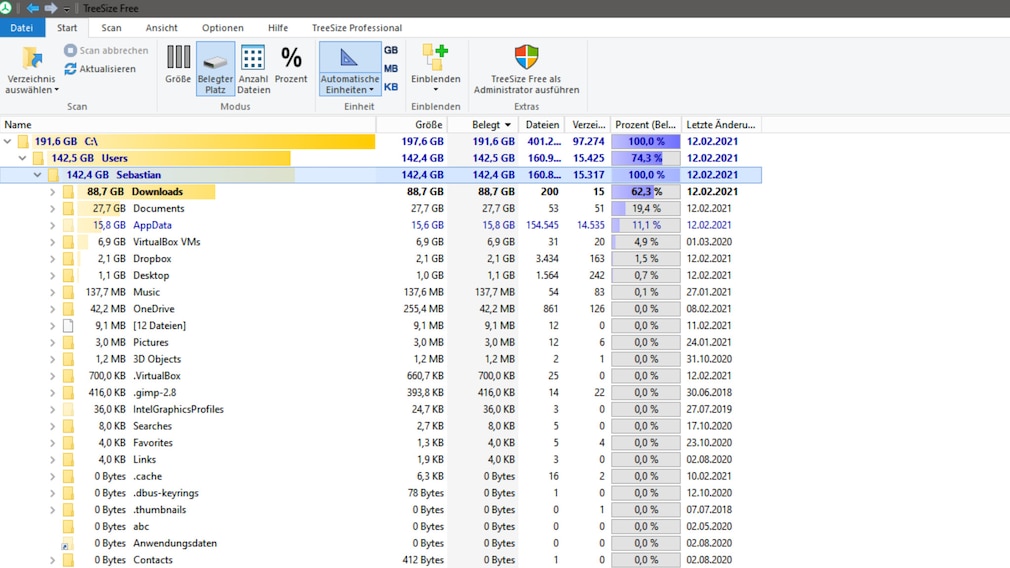The hard disk is full: what to do?  How Erase HDD and / or SSD in CCleaner Disk Analyzer helps detect large files, TreeSize Free masters this even better. 