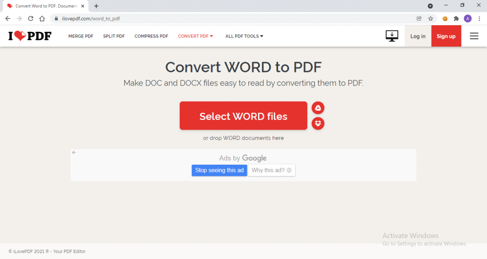 Convert word to pdf i love pdf