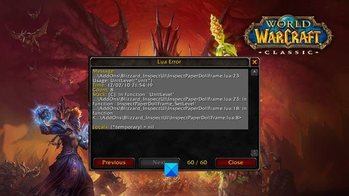 How To Fix World Of Warcraft LUA Errors On Windows PC