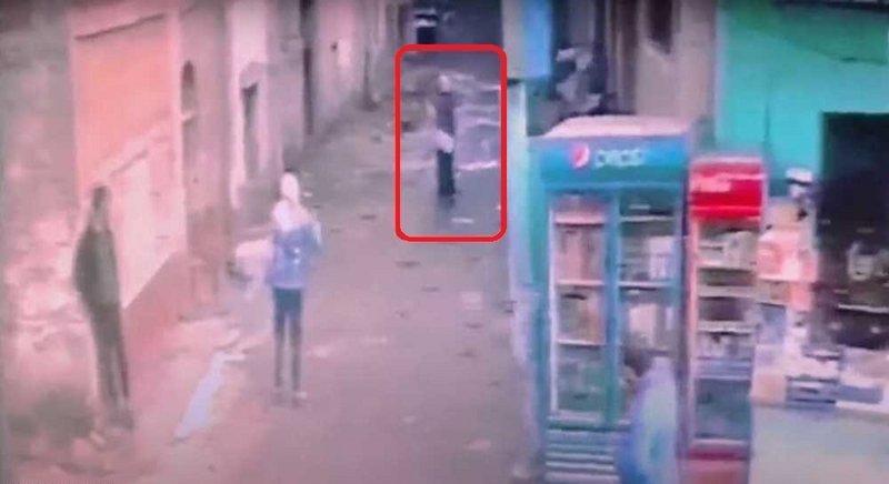In the video… Harassment and assault on a girl and Egyptian security quickly intervenes