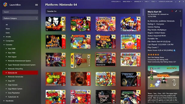 Huge selection: Launchbox recognizes almost all video games.