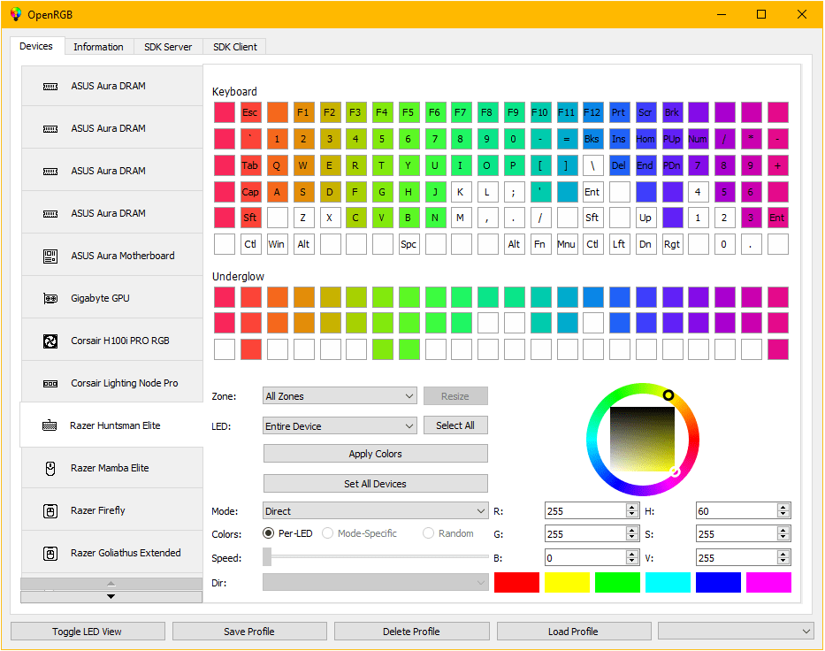 Open RGB interface