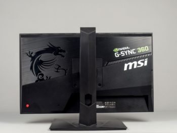 Monitor in lowest position from behind