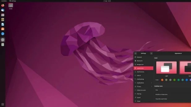 The new desktop of version 22.04 "jellyfish jam".