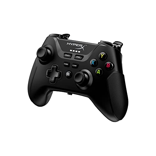 HyperX Clutch - Wireless Game Controller for Android and PC, Mobile and Cloud Gaming, Bluetooth, 2.4GHz Wireless, USB-C to USB-A Wired Connection, Standard Button Layout, Detachable Phone Clip