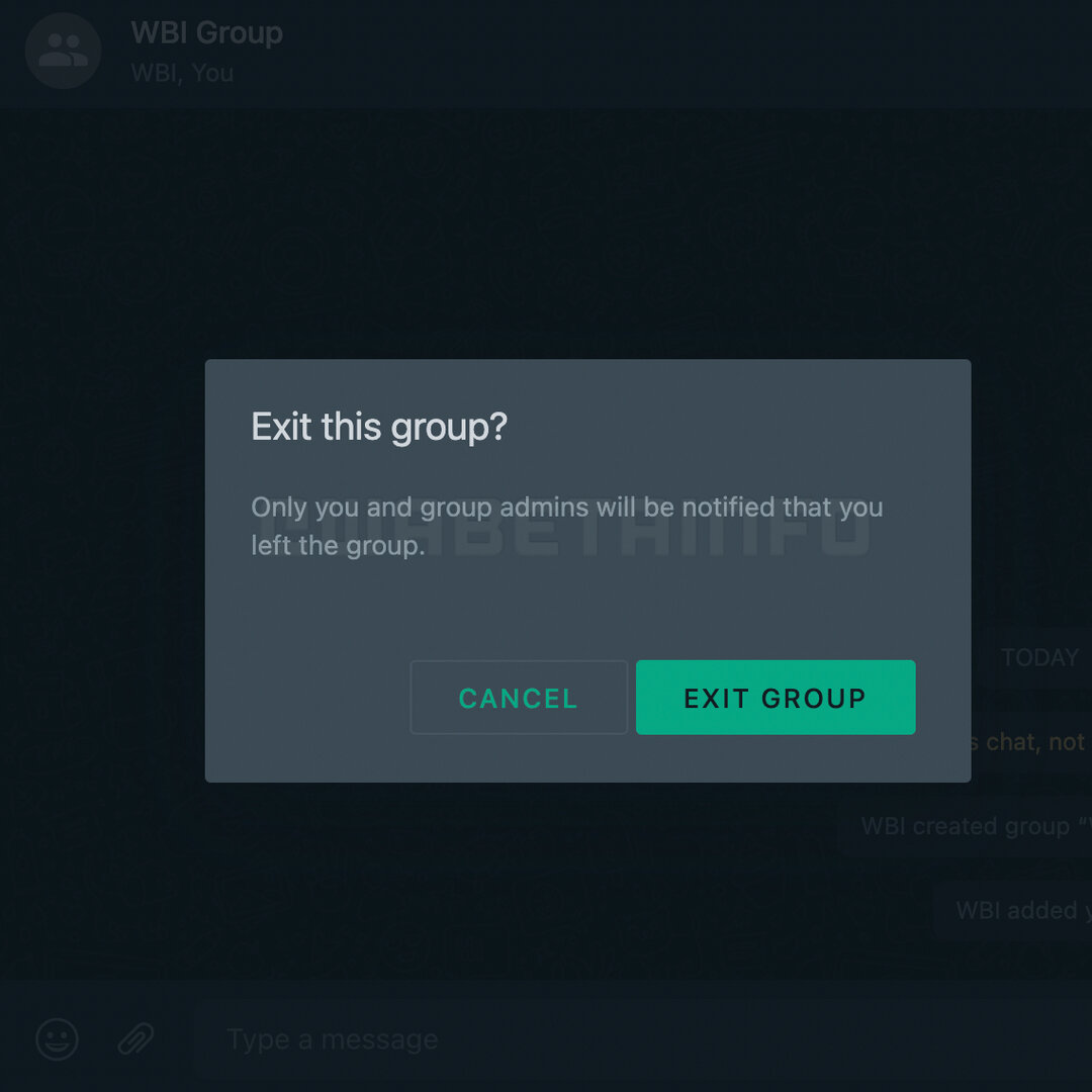 WhatsApp: leave a group without notification