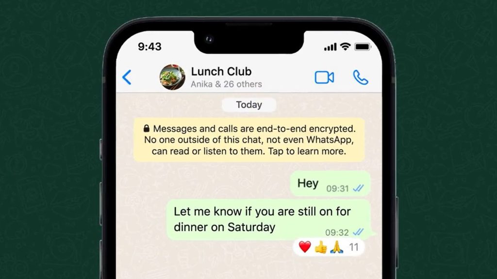 New WhatsApp feature: Emoji reactions available from today