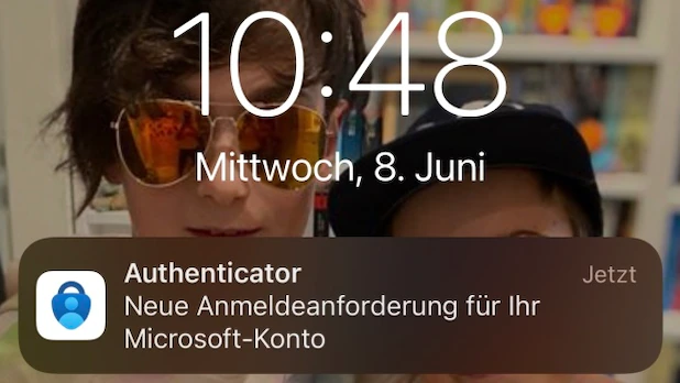 Microsoft Authenticator asks users to confirm through an automatic notification.