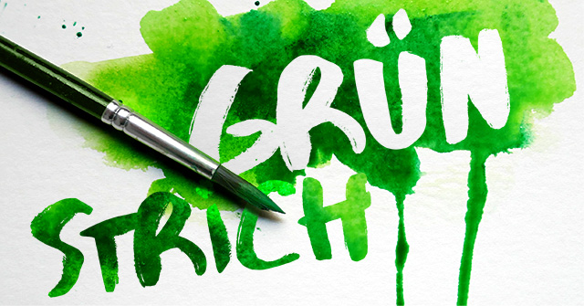 Brush over green drop