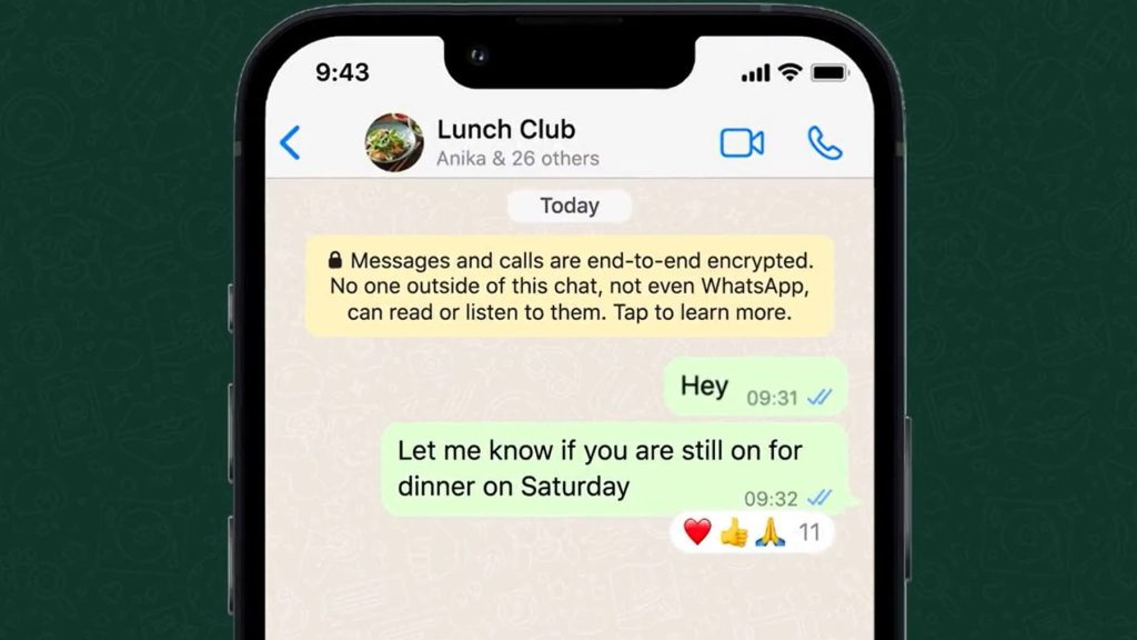 WhatsApp: emoji reactions are significantly expanded