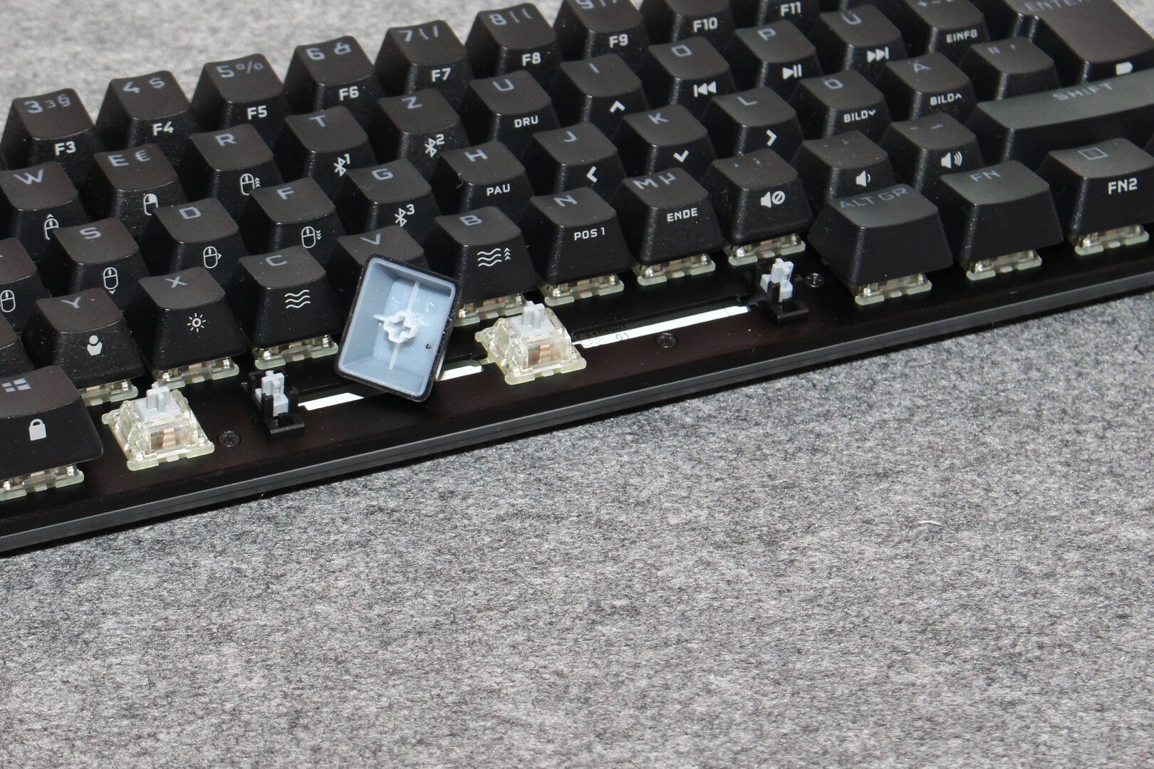Corsair uses durable double-shot keycaps made from PBT plastic
