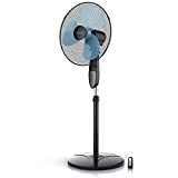 Brandson - pedestal fan with remote control pedestal fan - height adjustable base - adjustable tilt angle - 50W - 3 different speed levels - 80° oscillation function