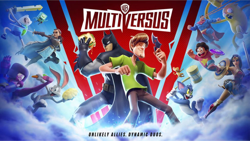 Multiversus Key Art Shaggy and Batman surrounded by other cartoon characters