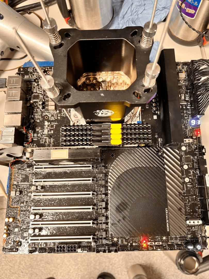The Ryzen Threadripper Pro 5995WX is cooled by LN₂