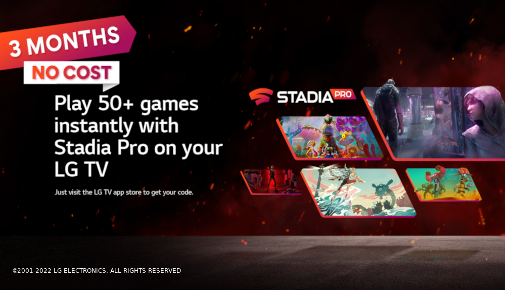 LG Smart TV owners can now get Stadia Pro for free