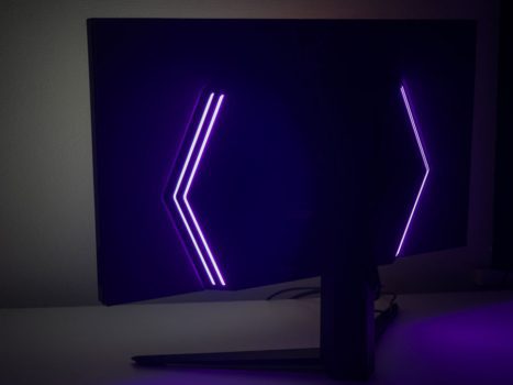LED strips on the sides of the case provide the lighting effect.