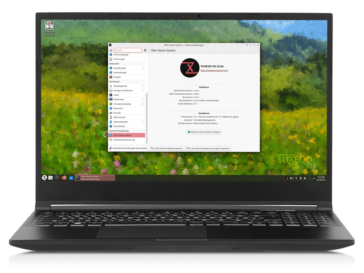 Tuxedo OS 1 is based on Ubuntu 22.04 LTS (