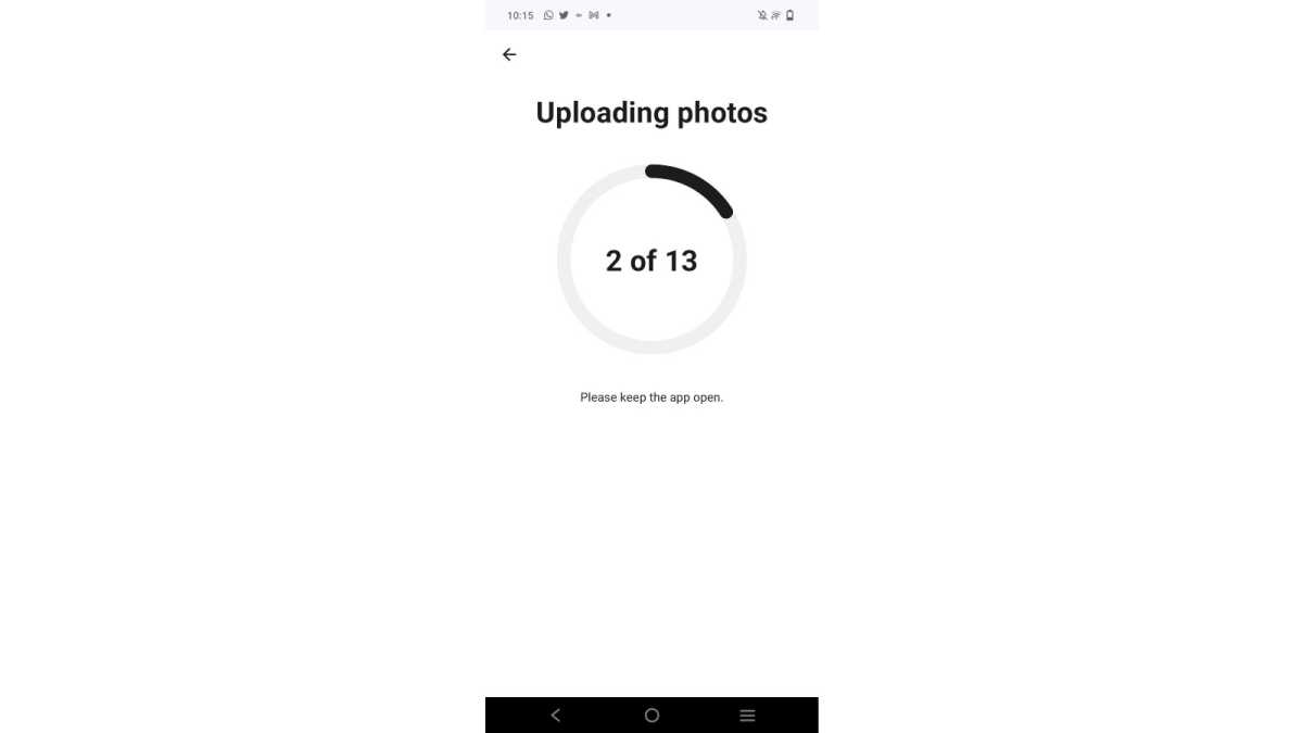 Lensa loading photos 2 of 12 screenshots on Android phone