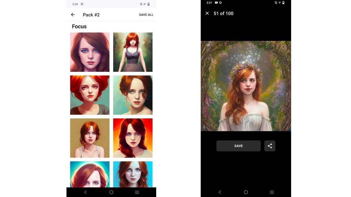 Redhead Woman Lensa Screenshots on Android
